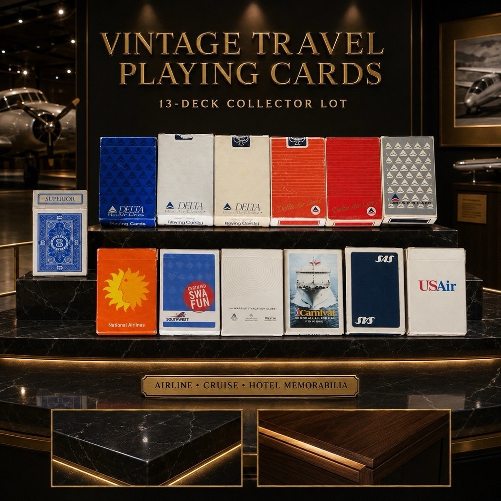 Collector Lot 13 Vintage Airline Cruise Hotel Playing Cards Delta USAir SAS
